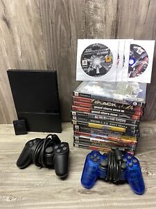 New ListingSony PlayStation 2 PS2 Slim Console 18 Games Lot Bundle Controllers WORKS