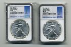 2021 American Silver Eagle T1 & T2 NGC MD70 FDOI 2 coin set
