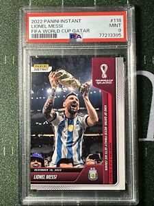 Lionel Messi King of Qatar 2022 Panini Instant World Cup #118 PSA 9 Argentina