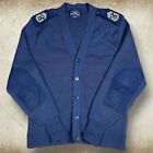 Military Equipment USAF Cardigan Sweater Mens 40 R Blue Wool Blend Vintage UK