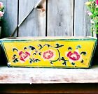 New ListingVintage Yellow Box w Flowers & the Right Amount of Colorful Chippy Wear / Patina