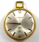 Vintage Swiss Made Croton 42.25mm OF Pocket Watch w/Date lot.ra