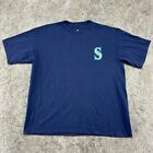 Seattle Mariners Shirt Mens XL Blue Green Logo Baseball Genuine Merchandise