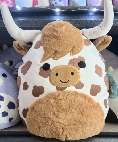 Squishmallow 12” Inch Alonzo Longhorn Cow New Release - Rare and HTF