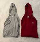 Lot of 2 Youth XL Gray and Red Pullover Long Sleeve hoodie Lightweight Dri Fit
