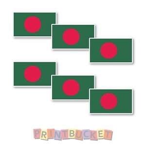 Bangladesh Flag sticker 60mm 6 pack quality water/fade proof vinyl