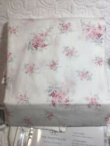 Simply Shabby Chic THE FARMHOUSE Queen Flat Sheet 100% Cotton NEW