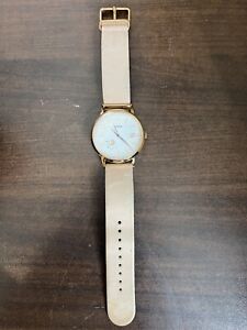 Fossil Womens Rose Gold Moon Phase Beige Leather Band Quartz Analog Watch ES3991