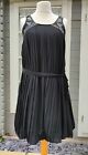 Size 12 Black Pleated Sequin Beaded Belt Dress Et Vous