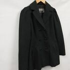 GUESS Los Angeles 1981 Wool Blend Pea Coat Womens Sz S Black Charcoal Jacket NEW
