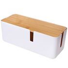 Changsuo Small Cable Management Box with Bamboo Lid for Extension Cord Power ...