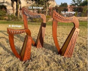 Rosewood Irish Lyre Harp In 9 Strings, 12 Strings, 15 Strings Lever Harp Free Ca
