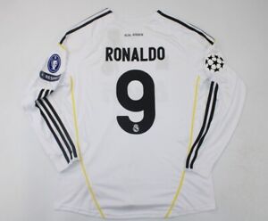 real madrid jersey 2009 2010 home shirt long sleeve champions league ronaldo