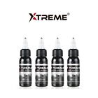 Xtreme Ink GRAYWASH 4-Pack Shade Set 1-oz Tattoo Shading Ink Pigment Made in USA