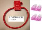 (2) 16 GAUGE ATC FUSE HOLDER With Cover + (2) 3 AMP FUSES IN-LINE 16 AWG COPPER