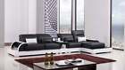 New Listing4PC Black White Modern Faux Leather Sofa Chaise Chair Console Table Sectional