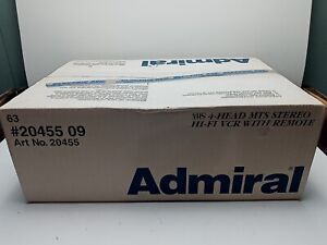 Vintage Admiral 4-Head Hi-Fi Stereo VCR 20455 New Sealed Video Cassette Recorder