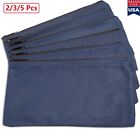 5x Bank Bag Money Bag Safe Deposit Practical Zipper Cash Bag Blue Canvas Bag USA