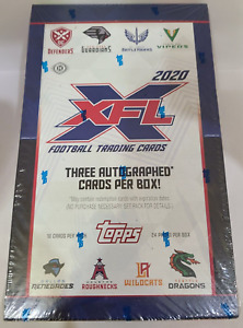 2020 Topps XFL Football Factory Sealed New Hobby Box - 3 Autograph Cards per Box
