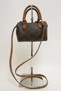 Authentic Louis Vuitton mini Speedy Handbag Monogram Brown #27362