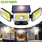 CLAONER 368 LED Solar Security Light PIR Motion Sensor Outdoor Garden Flood Lamp