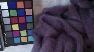 Deep purple variegated romney wool roving for spinning felting fiber art