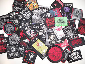 LOTS OF 4 WOVEN DIE-HARD METAL PATCHES, 110 designs (Nuclear War Now)