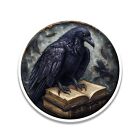 Huginn's Black Raven Tome Spell Book Vinyl Sticker for suitcase, laptop or case