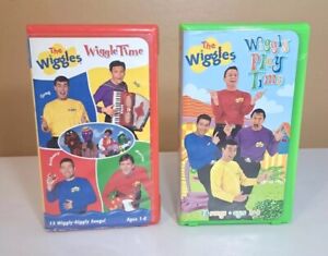 The Wiggles VHS Cassette Lot Of 2 Wiggly Playtime & Wiggle Time 13 Songs Each