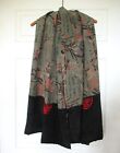 Estate Chinese Character Silk Charmeuse Block Stamp Scarf Shawl Wrap or Poncho