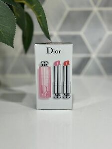 SET Christian Dior Addict Lip REVIVER DUO GLOW Coral Pink Gloss Balm 001 004