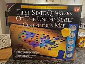 First State Quarters Of The United States Collectors Map 1999-2008 Complete