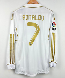 Real Madrid 2011-12 #7 Ronaldo White long sleeve  jersey