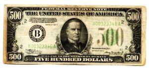 Fr. 2202-B $500 1934A Federal Reserve Note.