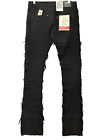 New! Bleeker Bleeker Distressed Pocketed Stacked  Jeans with edge 022854-Black