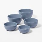 5pc Earthenware Ceramic Mixing Bowl Set Blue - Figmint