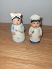 Vintage Japan Ceramic Boy and Girl Chef Cook Salt and Pepper Shakers