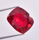 AAA+ 19.60 Ct Natural Blood Red Ruby Cushion Loose Gemstone Certified 14x17 MM