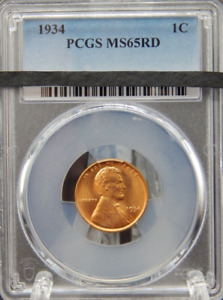 New Listing1934 PCGS MS65 RD RED Lincoln Wheat Back CENT #BT-104