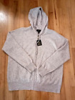 Charter Club Light Beige/Cream Cashmere Zip-Front Hoodie Sweater Cardigan XL