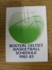 1982/1983 Fixture Card: Basketball - Boston Celtics (fold out style). Any faults