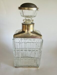 New ListingVintage Silver Plated Cut Glass Decanter - Italy