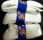 3 Vintage  80s Men's Made in USA Orlon heavy Cushion Foot Crew Socks White 10-13
