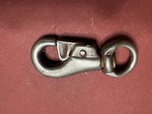 Antique Vintage Cast Iron Swivel Snap Hook With Pull Open latch, Holds 5/8