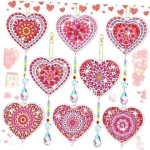 New Listing8 Pcs Valentine's Day Diamond Art Kits 5D DIY Heart Diamond Art Heart Style
