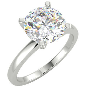 2.03 Ct Round Cut SI1/E Solitaire Diamond Engagement Ring 14K White Gold