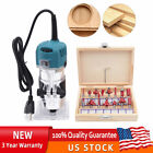 Wood Router Tool, Compact Trim Router with 6 Variable Speed, 15 Wood Router Bits