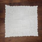 White Battenburg Tablecloth Square 32x34 Crib Card Table Cotton