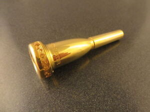 Genuine Bach 24K Gold Megatone Trumpet Mouthpiece, 7C with Aztec Crown Engraving