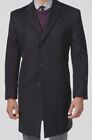 $350 Kenneth Cole Men Slim-Fit Gray Wool Blend Overcoat Peacoat Coat Jacket 40R